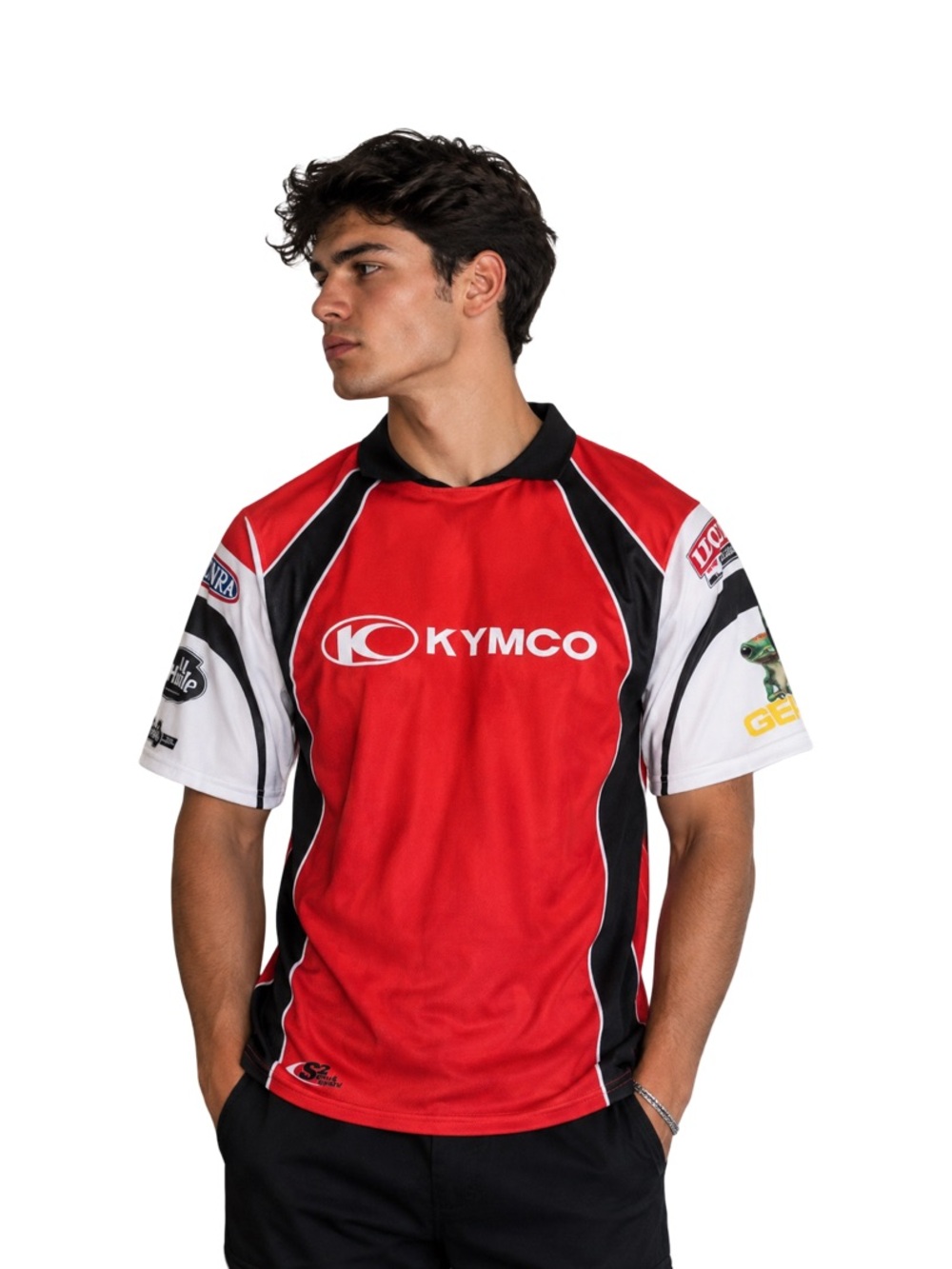 Kymco Pullover  Red/black And White Polo Shirt “NHRA” XL